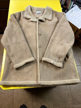 Point Zero Tan Suede Jacket with Cream Sherpa Lining